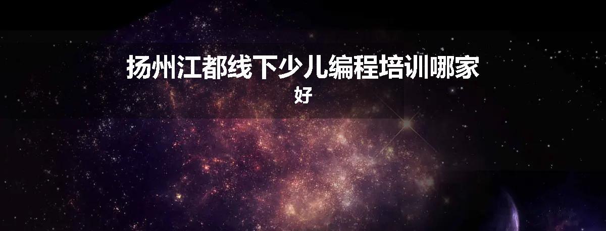 扬州江都线下少儿编程培训哪家好