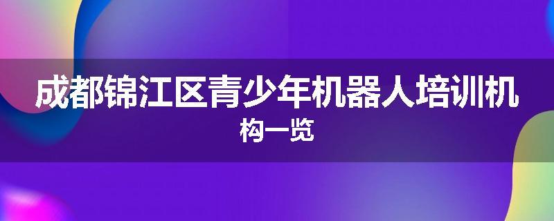 成都锦江区青少年机器人培训机构一览