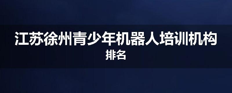 江苏徐州青少年机器人培训机构排名