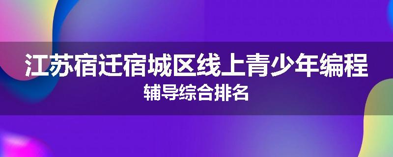 江苏宿迁宿城区线上青少年编程辅导综合排名