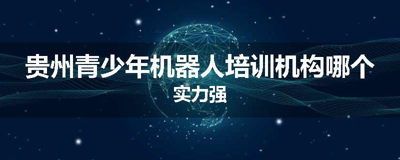 贵州青少年机器人培训机构哪个实力强