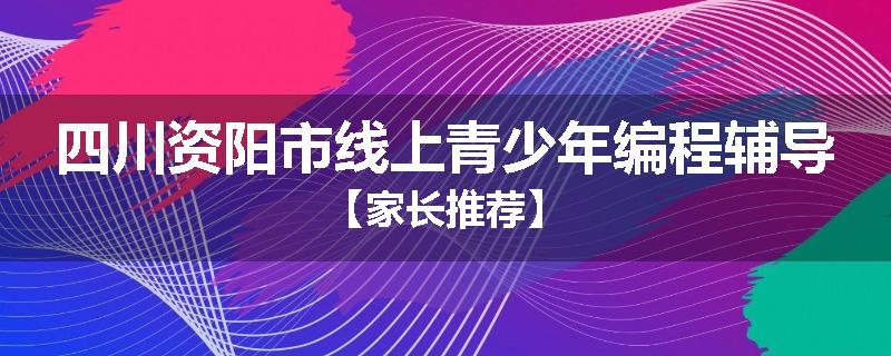 四川资阳市线上青少年编程辅导【家长推荐】