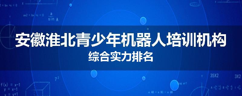 安徽淮北青少年机器人培训机构综合实力排名