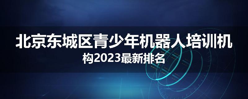 北京东城区青少年机器人培训机构2023最新排名