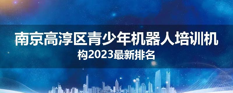 南京高淳区青少年机器人培训机构2023最新排名