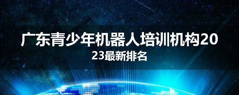 广东青少年机器人培训机构2023最新排名