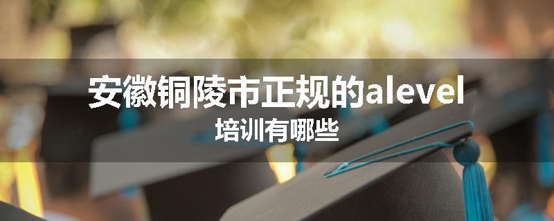 安徽铜陵市正规的alevel培训有哪些