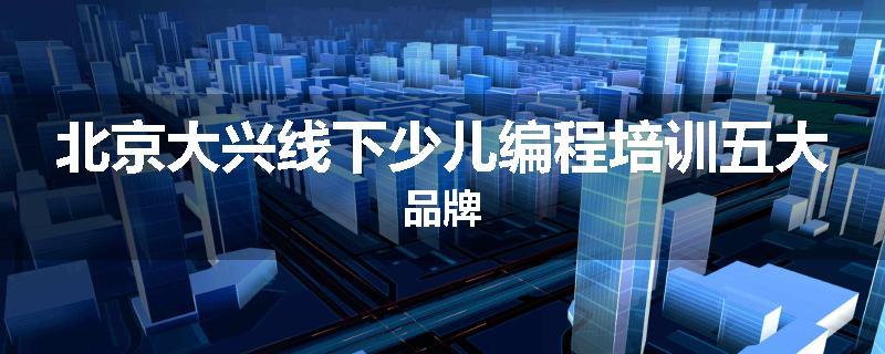 北京大兴线下少儿编程培训五大品牌