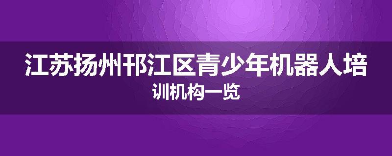江苏扬州邗江区青少年机器人培训机构一览