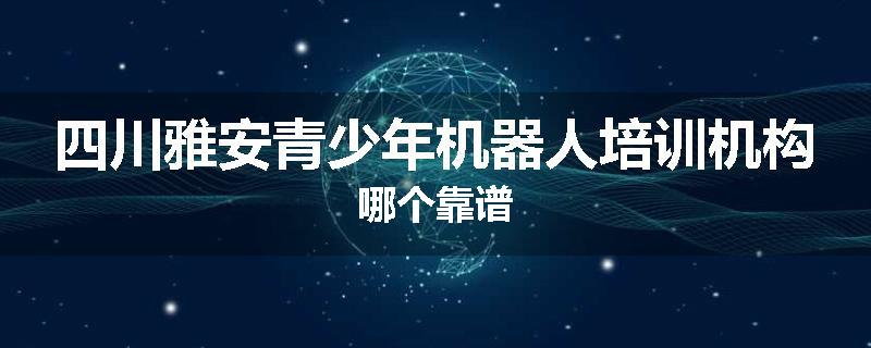 四川雅安青少年机器人培训机构哪个靠谱