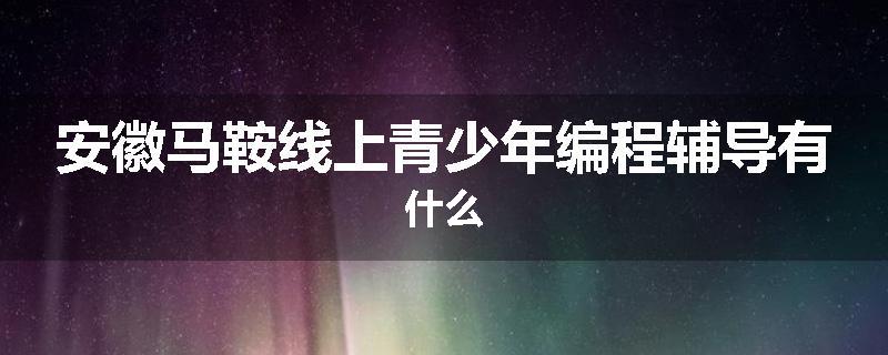 安徽马鞍线上青少年编程辅导有什么