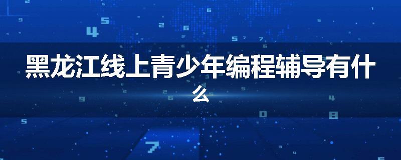 黑龙江线上青少年编程辅导有什么