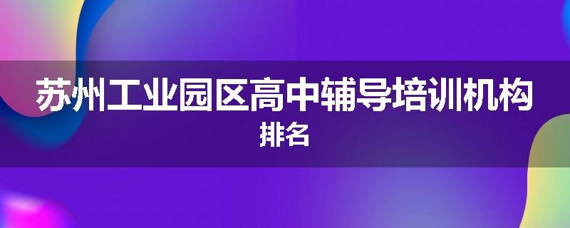 苏州工业园区高中辅导培训机构排名