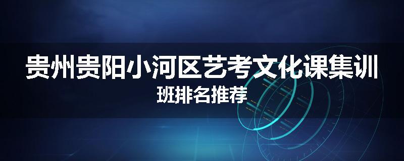 贵州贵阳小河区艺考文化课集训班排名推荐