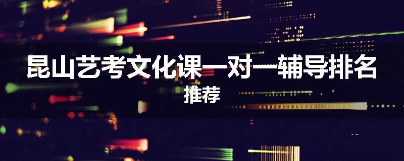 昆山艺考文化课一对一辅导排名推荐