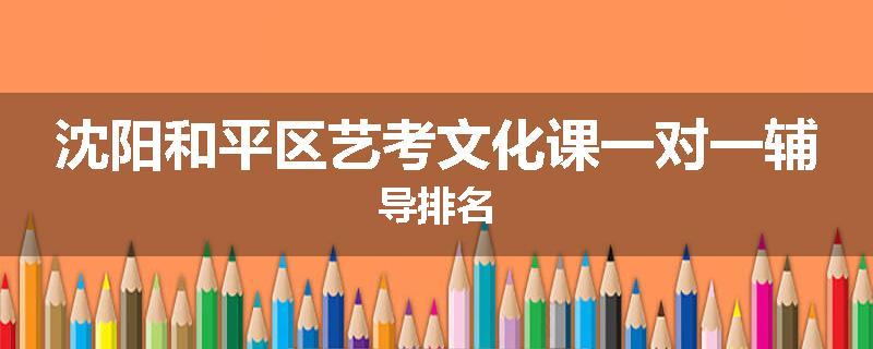 沈阳和平区艺考文化课一对一辅导排名
