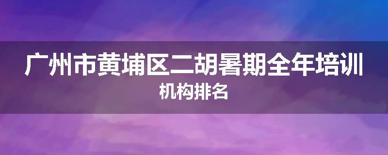 广州市黄埔区二胡暑期全年培训机构排名