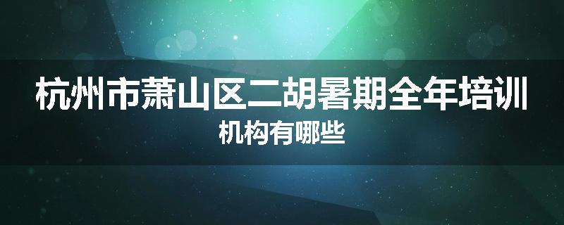 杭州市萧山区二胡暑期全年培训机构有哪些