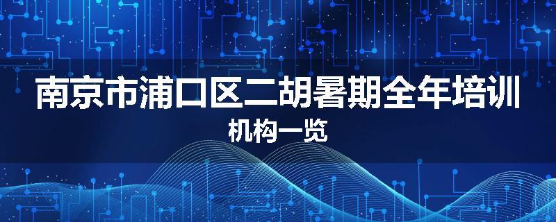 南京市浦口区二胡暑期全年培训机构一览