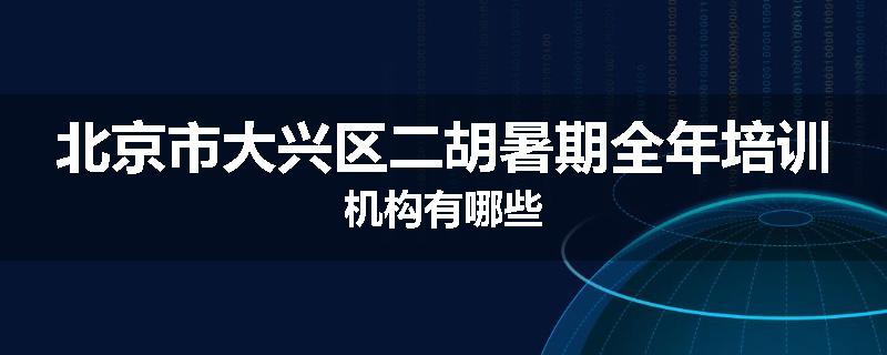 北京市大兴区二胡暑期全年培训机构有哪些
