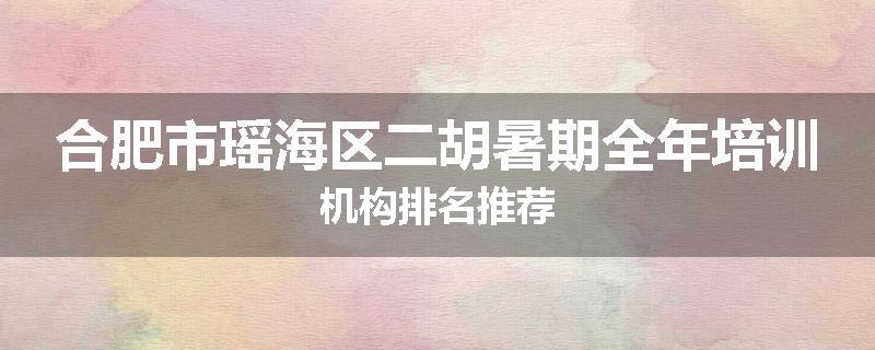合肥市瑶海区二胡暑期全年培训机构排名推荐