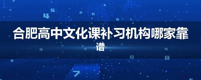 合肥高中文化课补习机构哪家靠谱