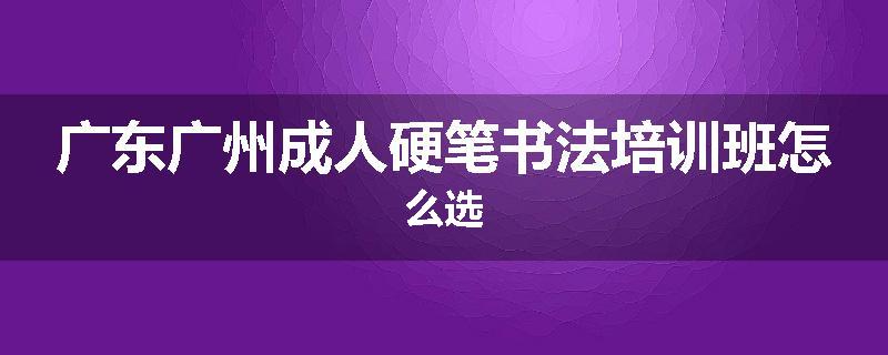 广东广州成人硬笔书法培训班怎么选