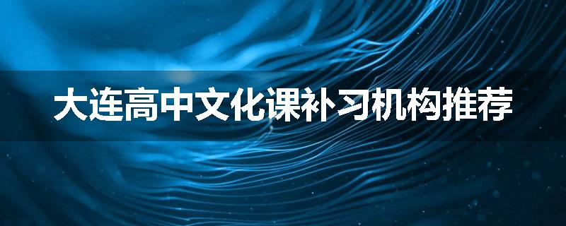 大连高中文化课补习机构推荐