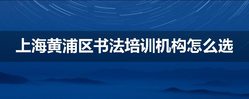 上海黄浦区书法培训机构怎么选