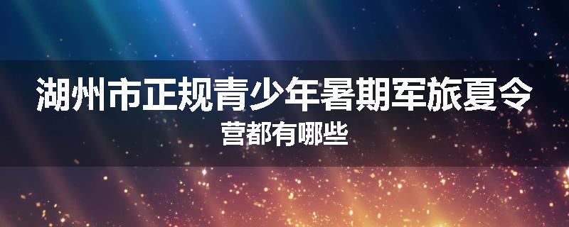 湖州市正规青少年暑期军旅夏令营都有哪些