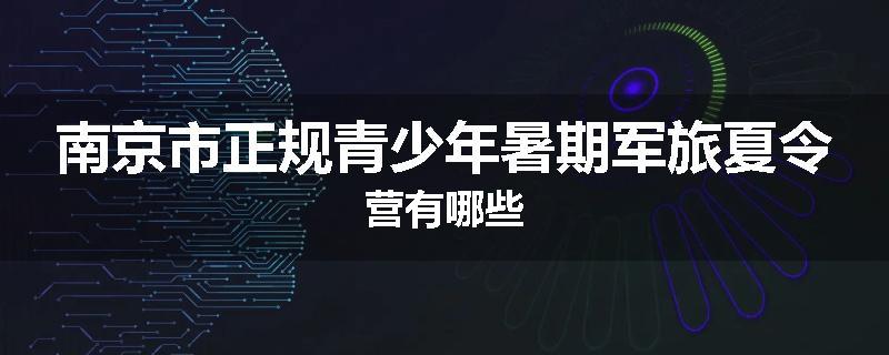 南京市正规青少年暑期军旅夏令营有哪些