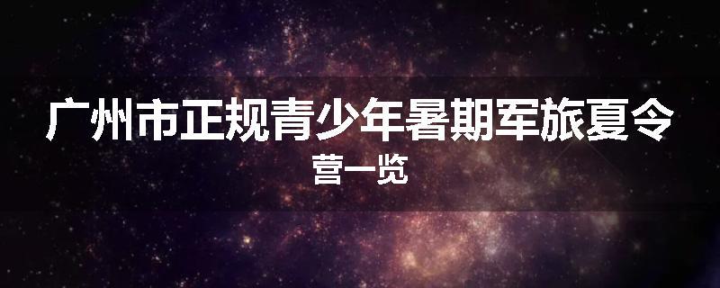 广州市正规青少年暑期军旅夏令营一览