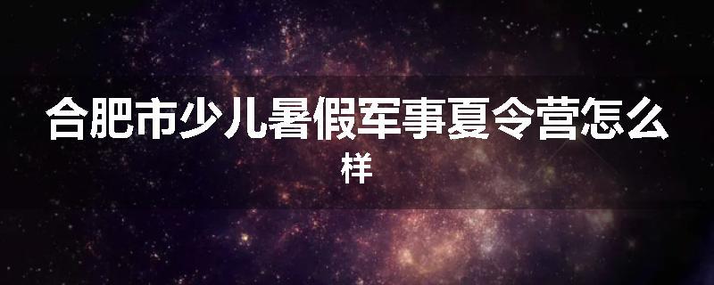 合肥市少儿暑假军事夏令营怎么样