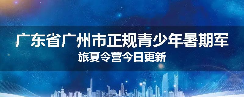 广东省广州市正规青少年暑期军旅夏令营今日更新