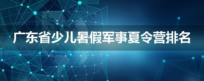 广东省少儿暑假军事夏令营排名