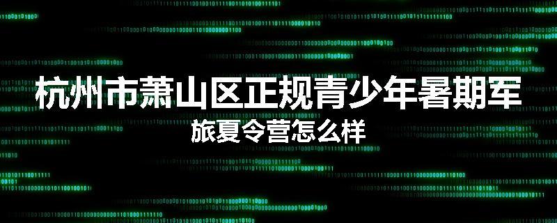杭州市萧山区正规青少年暑期军旅夏令营怎么样