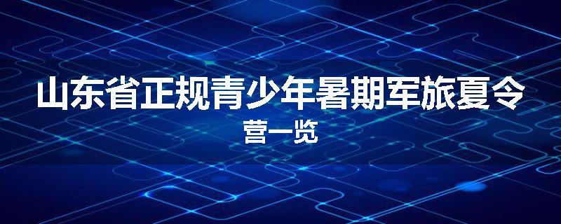 山东省正规青少年暑期军旅夏令营一览