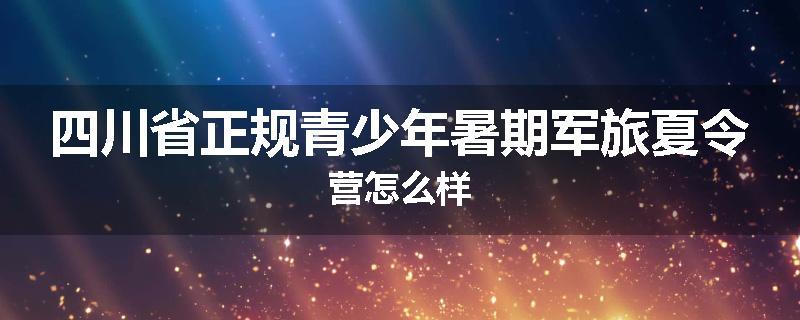 四川省正规青少年暑期军旅夏令营怎么样