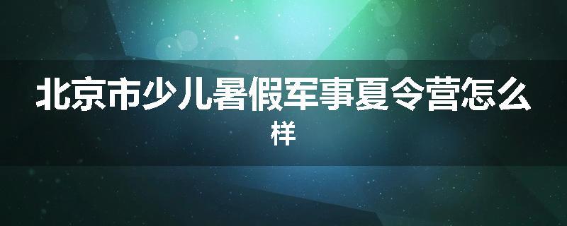 北京市少儿暑假军事夏令营怎么样
