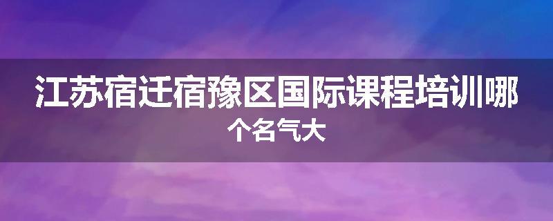 江苏宿迁宿豫区国际课程培训哪个名气大