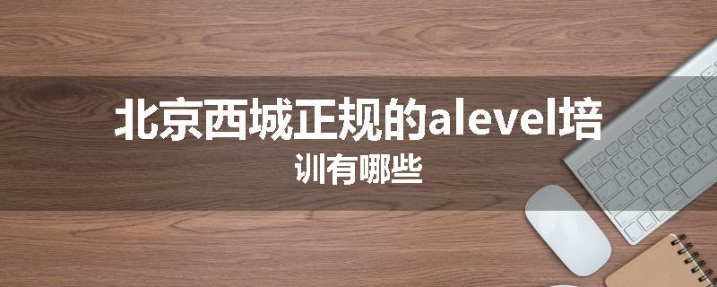 北京西城正规的alevel培训有哪些