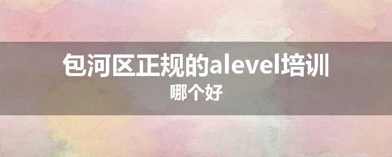 包河区正规的alevel培训哪个好