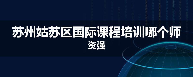 苏州姑苏区国际课程培训哪个师资强