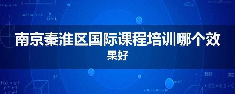 南京秦淮区国际课程培训哪个效果好