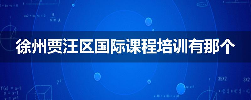 徐州贾汪区国际课程培训有那个