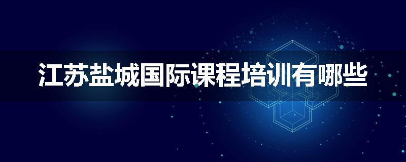 江苏盐城国际课程培训有哪些