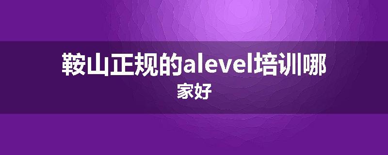 鞍山正规的alevel培训哪家好