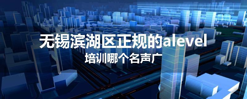 无锡滨湖区正规的alevel培训哪个名声广