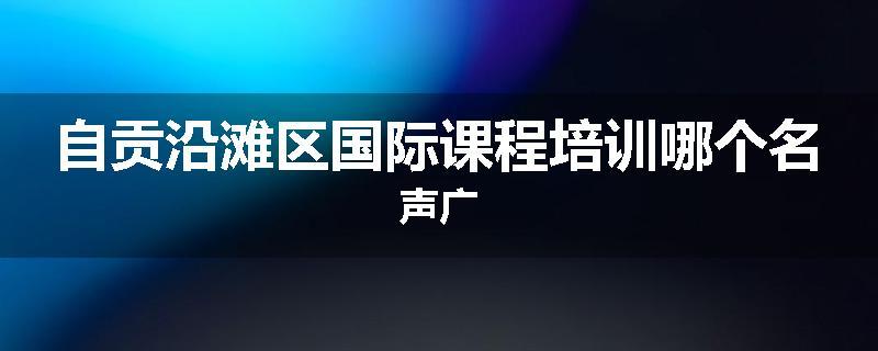 自贡沿滩区国际课程培训哪个名声广