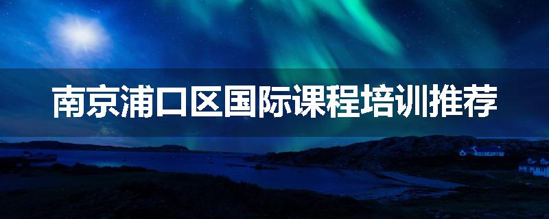 南京浦口区国际课程培训推荐